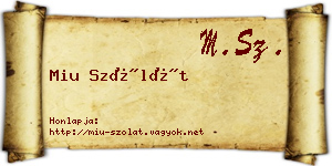 Miu Szólát névjegykártya